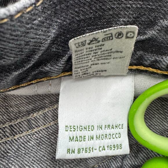 Y2K 100% Cotton Lacoste Jeans Regular Fit Straight Leg Black Gray W32 - L31 - Picture 5 of 13